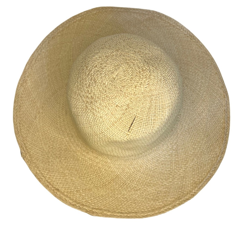 Ecua-Andino Wide Brim Straw Hat Sun Protection Handmade Medium - Picture 2 of 10